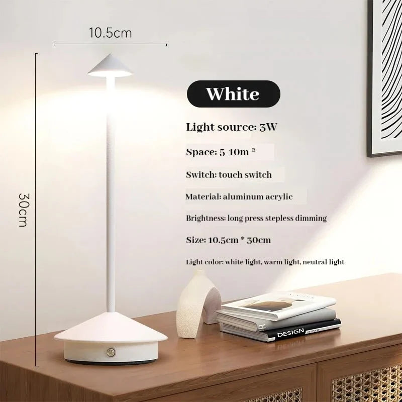 Vivolux | Elegante wiederaufladbare metallische Tischlampe