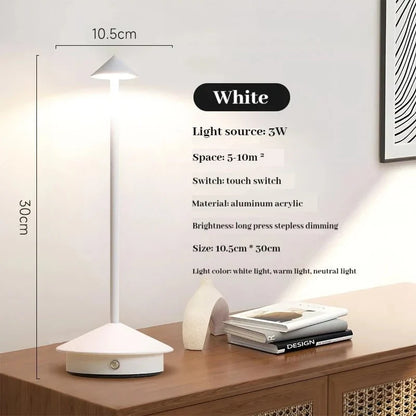 Vivolux | Elegante wiederaufladbare metallische Tischlampe