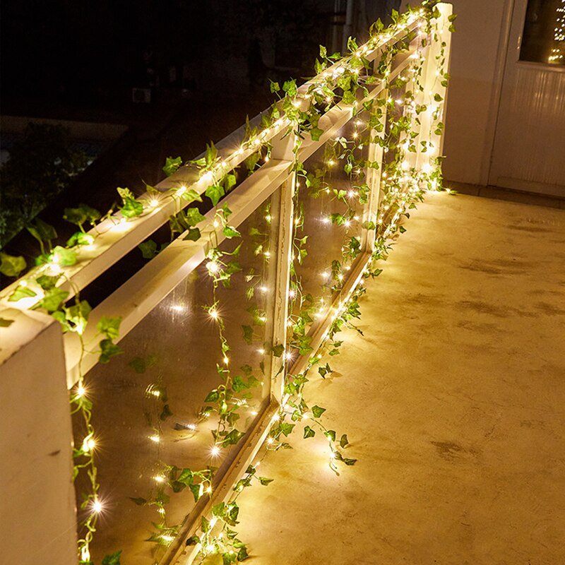 Vivolux | IvyGlow Solar Lichterkette Efeu | Wasserdicht | LED Stimmungslicht für Garten & Balkon | Deko für Außenbereiche