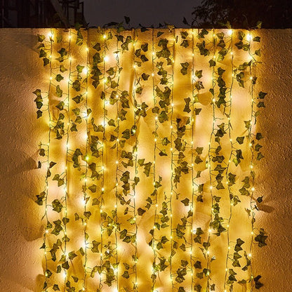 Vivolux | IvyGlow Solar Lichterkette Efeu | Wasserdicht | LED Stimmungslicht für Garten & Balkon | Deko für Außenbereiche