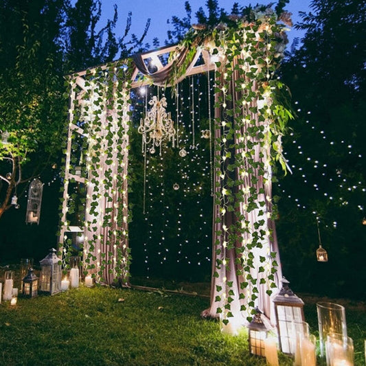 Vivolux | IvyGlow Solar Lichterkette Efeu | Wasserdicht | LED Stimmungslicht für Garten & Balkon | Deko für Außenbereiche