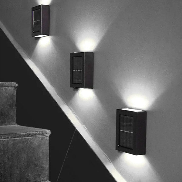 Vivolux | Drahtlose LED Solar Wandleuchten Deluxe | Effiziente und Kostenersparnis Außenbeleuchtung