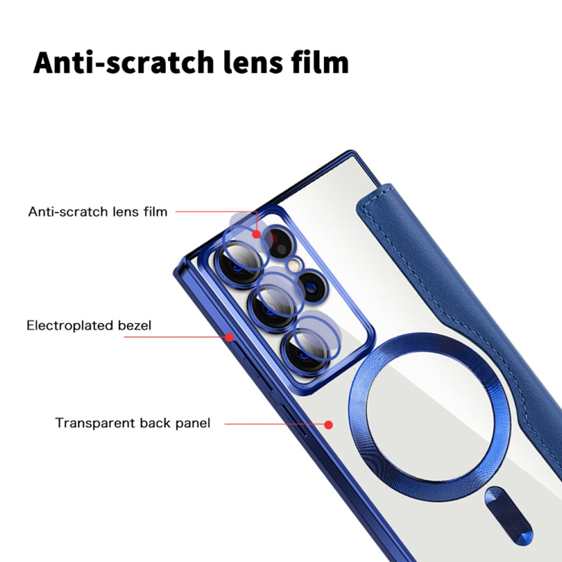 Neue Leder strukturierte Flip Handytasche für Samsung