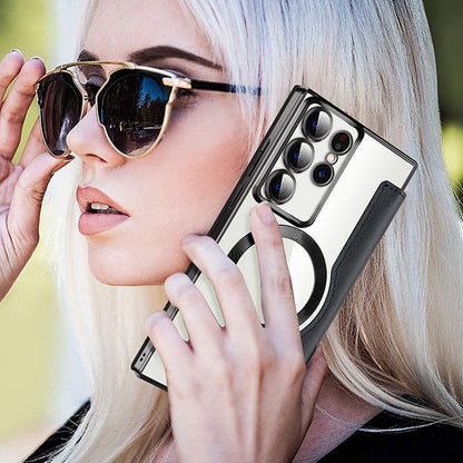 Neue Leder strukturierte Flip Handytasche für Samsung