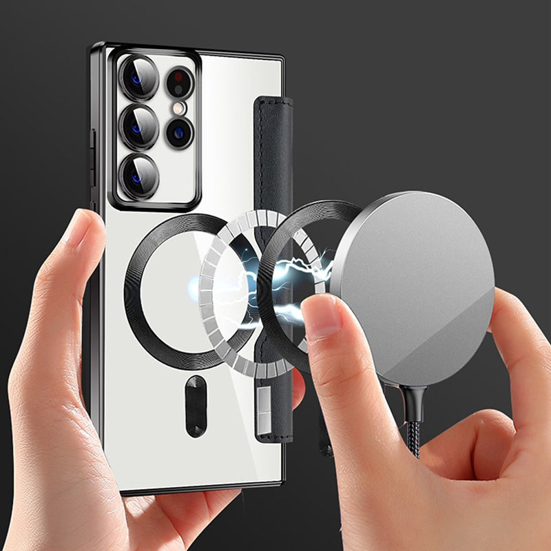 Neue Leder strukturierte Flip Handytasche für Samsung