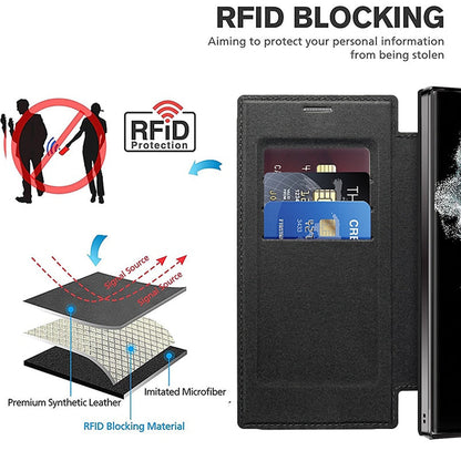 Neue Leder strukturierte Flip Handytasche für Samsung