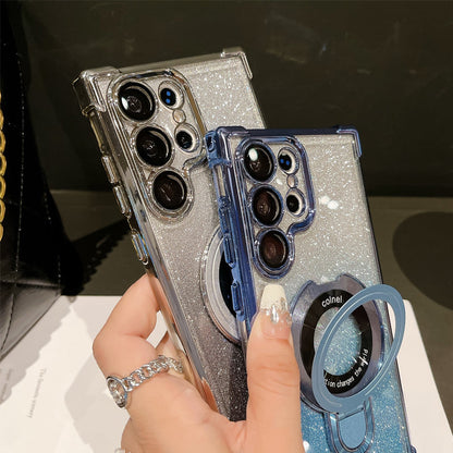 Magnetisches Glitzermobil mit Farbverlauf Handytaschen für Samsung S22/23/24