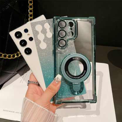 Magnetisches Glitzermobil mit Farbverlauf Handytaschen für Samsung S22/23/24
