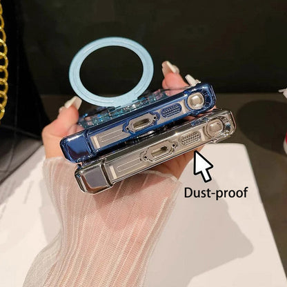 Magnetisches Glitzermobil mit Farbverlauf Handytaschen für Samsung S22/23/24