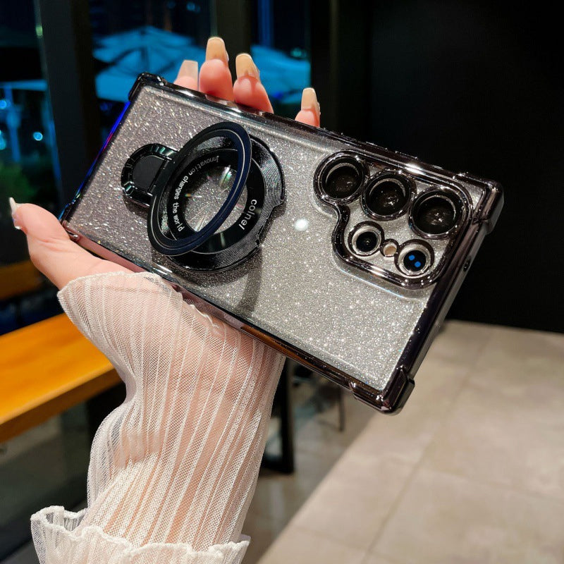 Magnetisches Glitzermobil mit Farbverlauf Handytaschen für Samsung S22/23/24