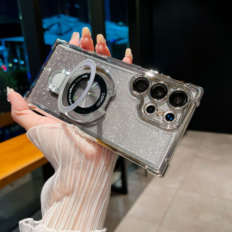 Magnetisches Glitzermobil mit Farbverlauf Handytaschen für Samsung S22/23/24