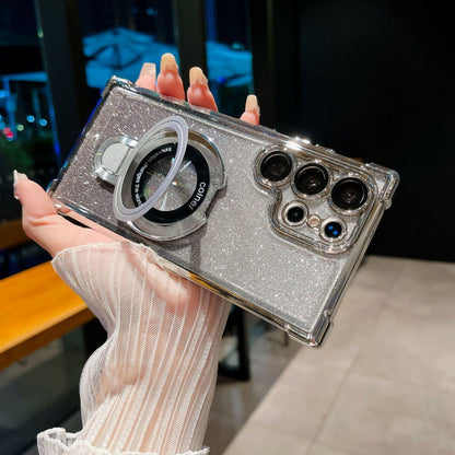 Magnetisches Glitzermobil mit Farbverlauf Handytaschen für Samsung S22/23/24