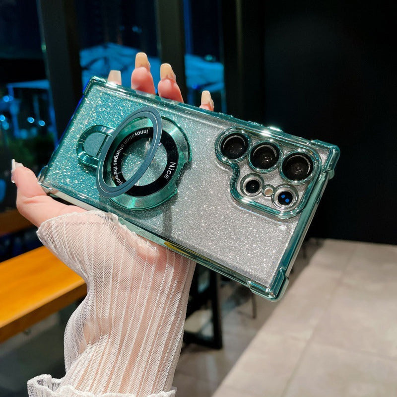 Magnetisches Glitzermobil mit Farbverlauf Handytaschen für Samsung S22/23/24