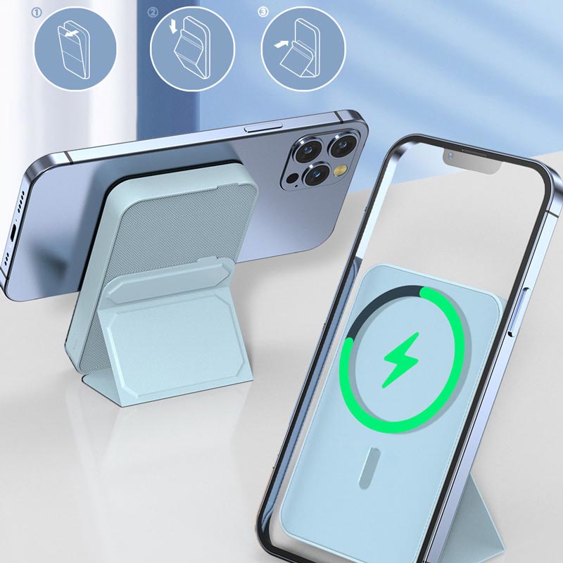 Mini tragbare drahtlose magnetische Powerbank mit Ständer