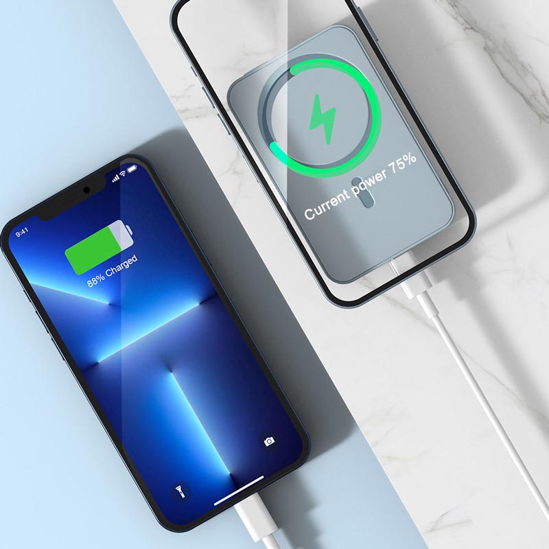 Mini tragbare drahtlose magnetische Powerbank mit Ständer