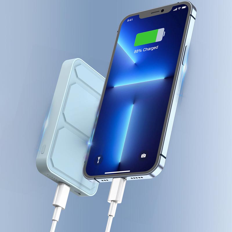 Mini tragbare drahtlose magnetische Powerbank mit Ständer