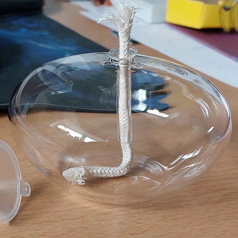 Vivolux | Transparente Öllampe aus Glas als Kerzenständer