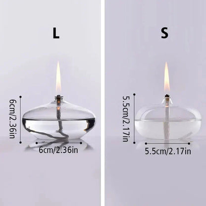Vivolux | Transparente Öllampe aus Glas als Kerzenständer