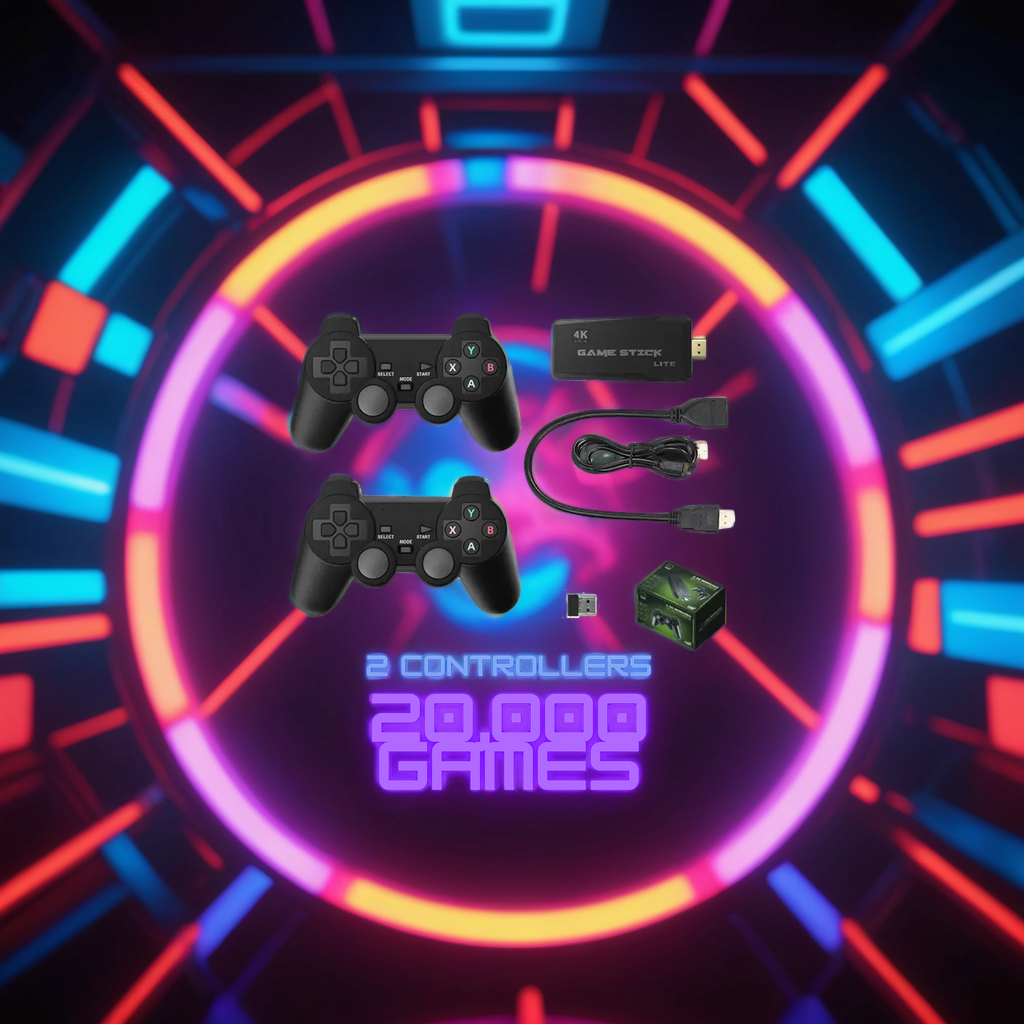 Vivolux | 4K Retro-Videospielkonsole Stick Dual Wireless Controller Set