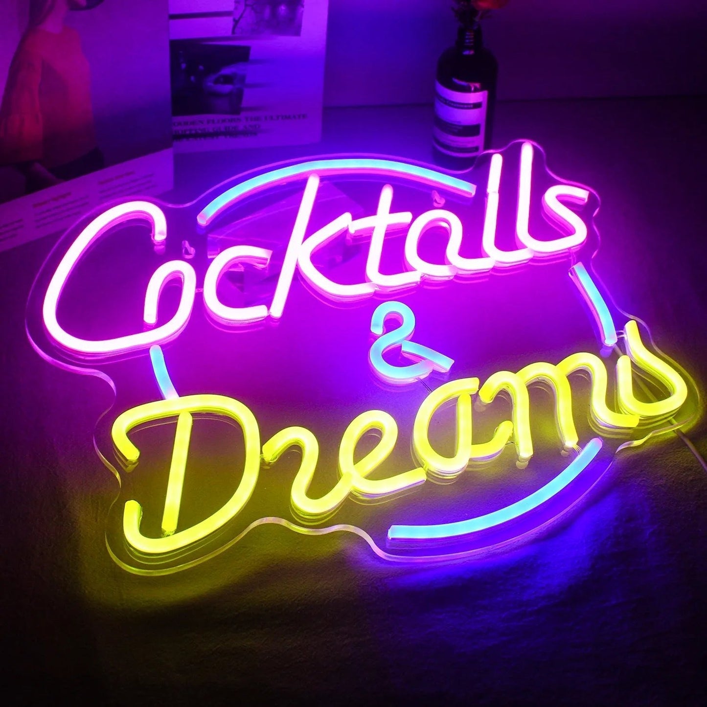 Vivolux | Lebendige Cocktails & Bier LED Neon Wandschild
