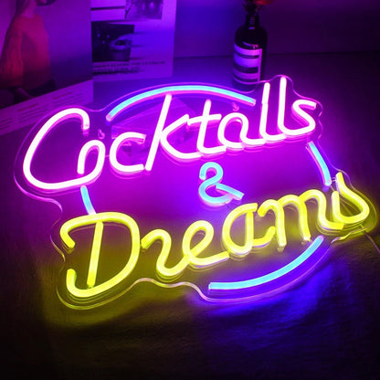 Vivolux | Lebendige Cocktails & Bier LED Neon Wandschild