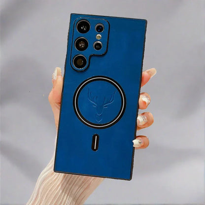 Vivolux | Lederhülle für Samsung-Telefon | Magnetische kabellose Ladehülle