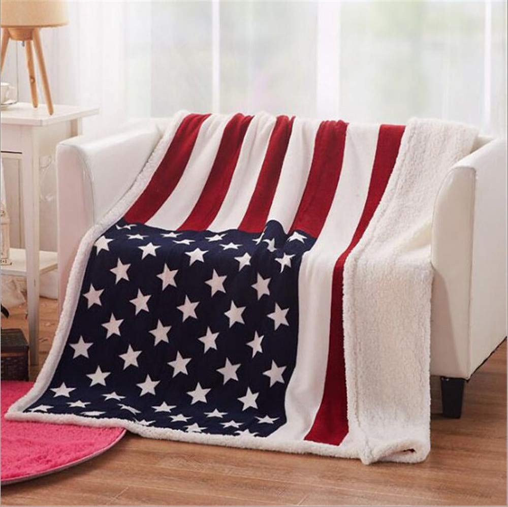 Vivolux | Flanell-Sherpa-Decke mit amerikanischer Flagge