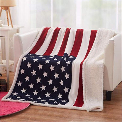 Vivolux | Flanell-Sherpa-Decke mit amerikanischer Flagge