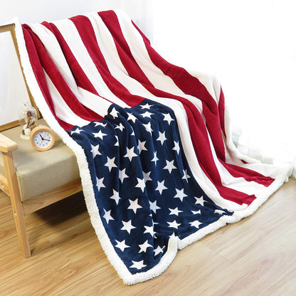 Vivolux | Flanell-Sherpa-Decke mit amerikanischer Flagge