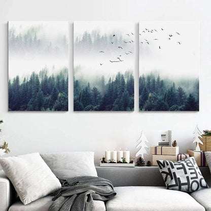 Vivolux | 3-teilige Nordic Forest Landscape Wandkunst