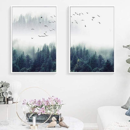 Vivolux | 3-teilige Nordic Forest Landscape Wandkunst