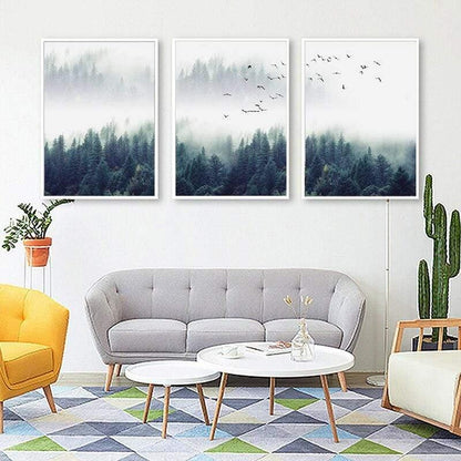 Vivolux | 3-teilige Nordic Forest Landscape Wandkunst