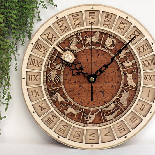 Vivolux | Zodiac Signs Holz Wanduhr