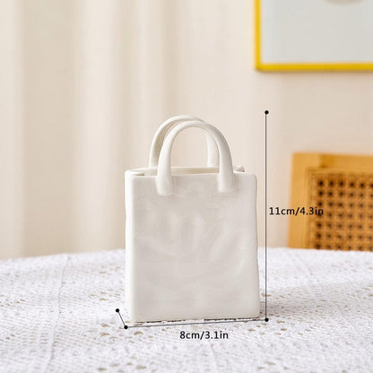 Vivolux | Weiße Tasche Porzellan Vase