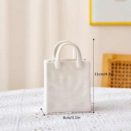 Vivolux | Weiße Tasche Porzellan Vase