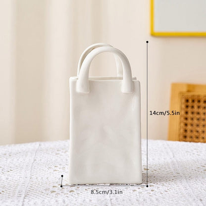 Vivolux | Weiße Tasche Porzellan Vase
