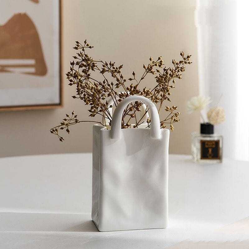 Vivolux | Weiße Tasche Porzellan Vase