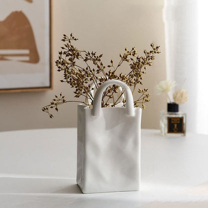 Vivolux | Weiße Tasche Porzellan Vase