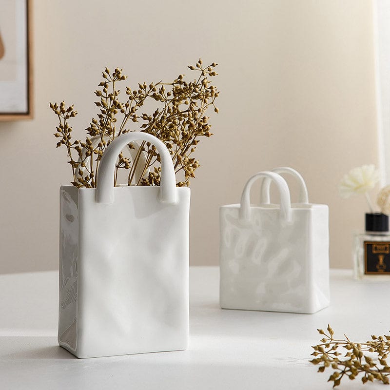 Vivolux | Weiße Tasche Porzellan Vase