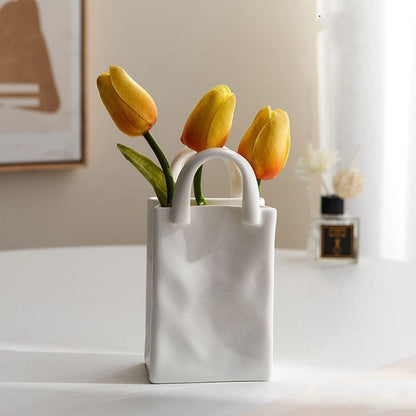 Vivolux | Weiße Tasche Porzellan Vase