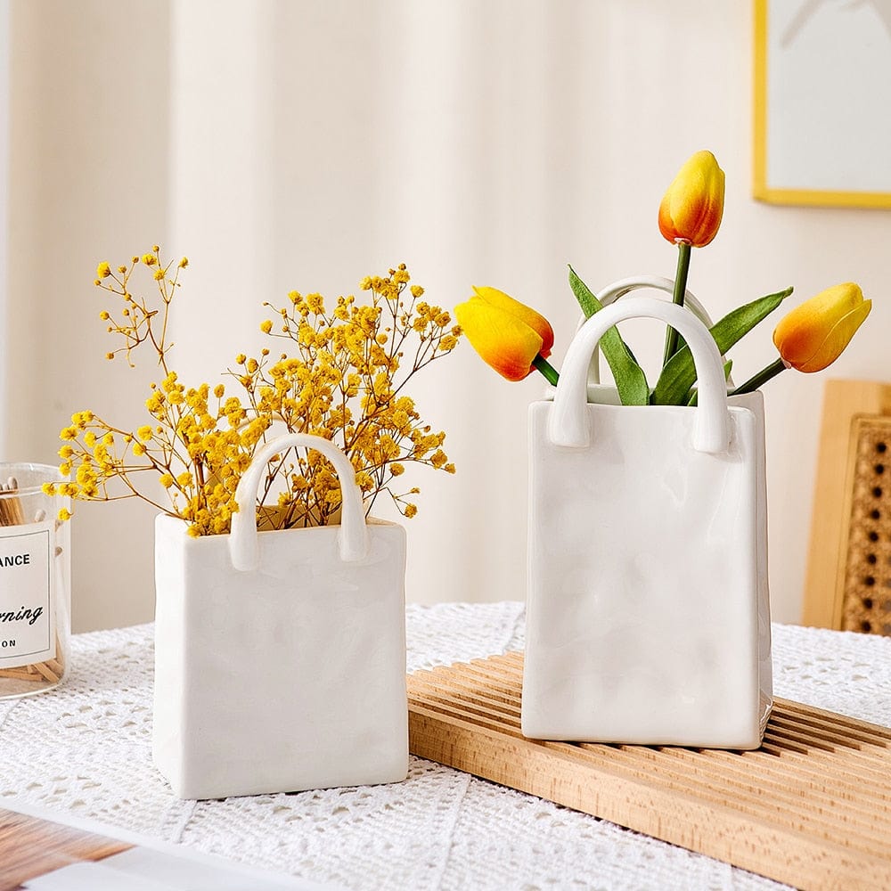 Vivolux | Weiße Tasche Porzellan Vase
