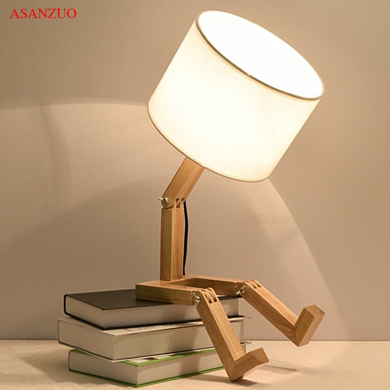 Vivolux | Holz Junge Form LED Tischlampe Schreibtisch Ornament