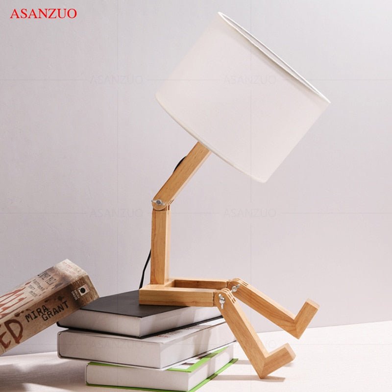 Vivolux | Holz Junge Form LED Tischlampe Schreibtisch Ornament