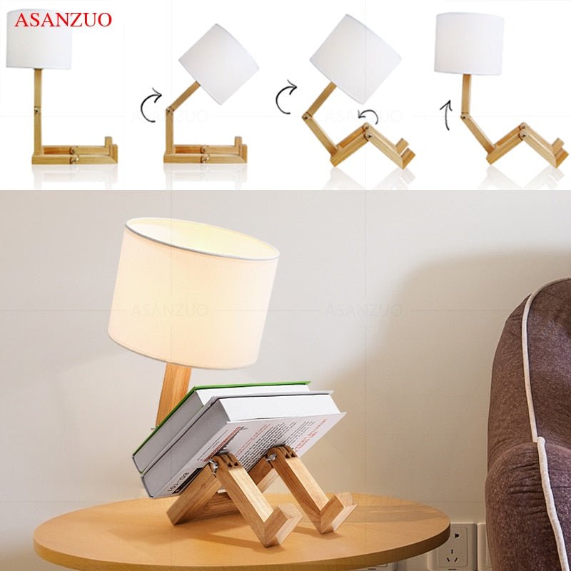 Vivolux | Holz Junge Form LED Tischlampe Schreibtisch Ornament