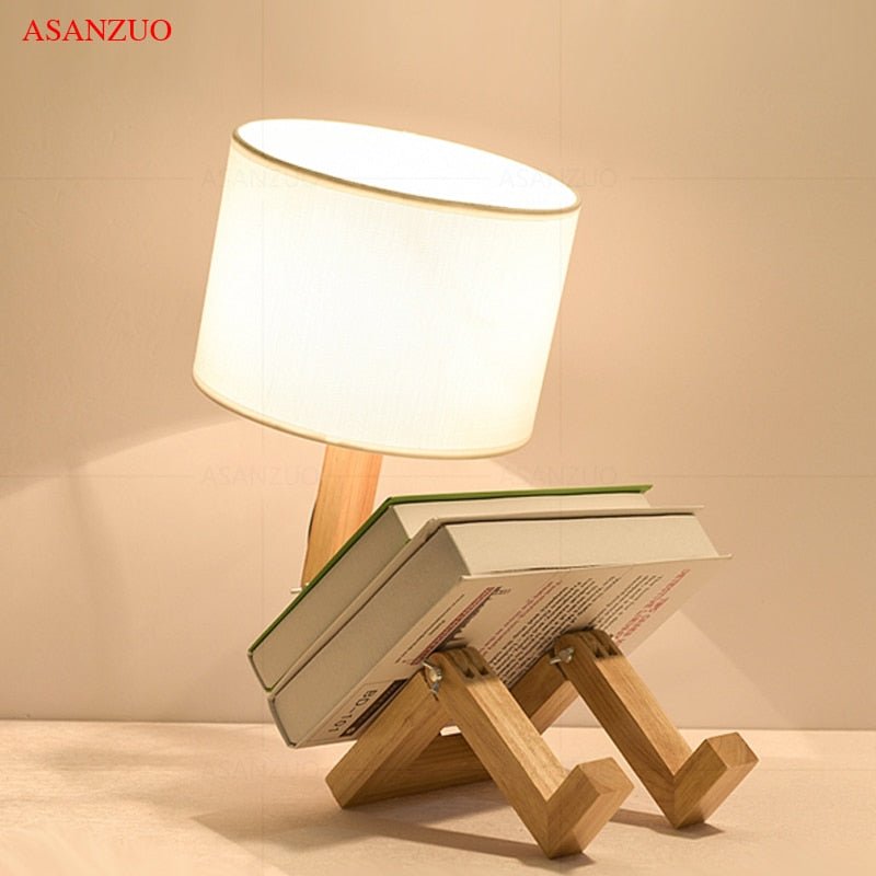 Vivolux | Holz Junge Form LED Tischlampe Schreibtisch Ornament
